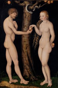 Adam og Eva i Edens hage, ca. 1520-25 (olje på tre)